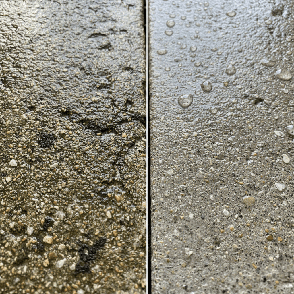 Stamped concrete patio restored to its original color