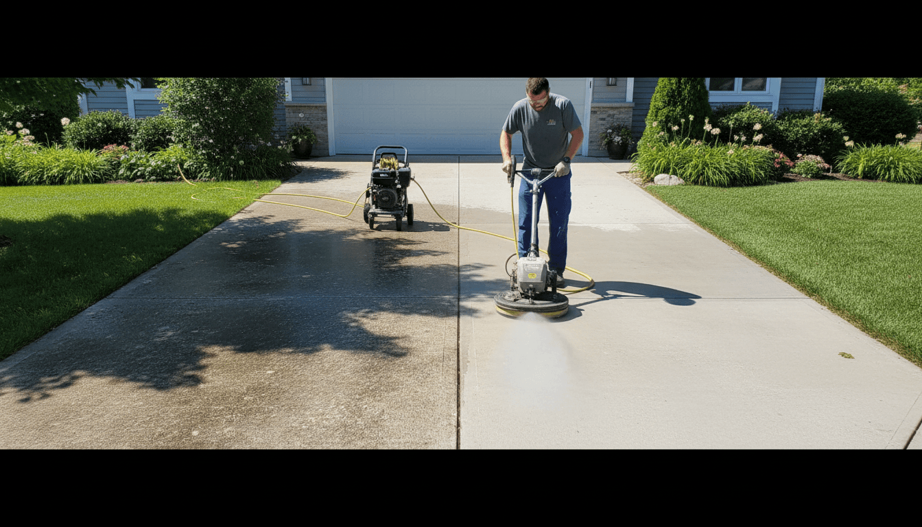 Front walkway transformation from dirty to spotless
